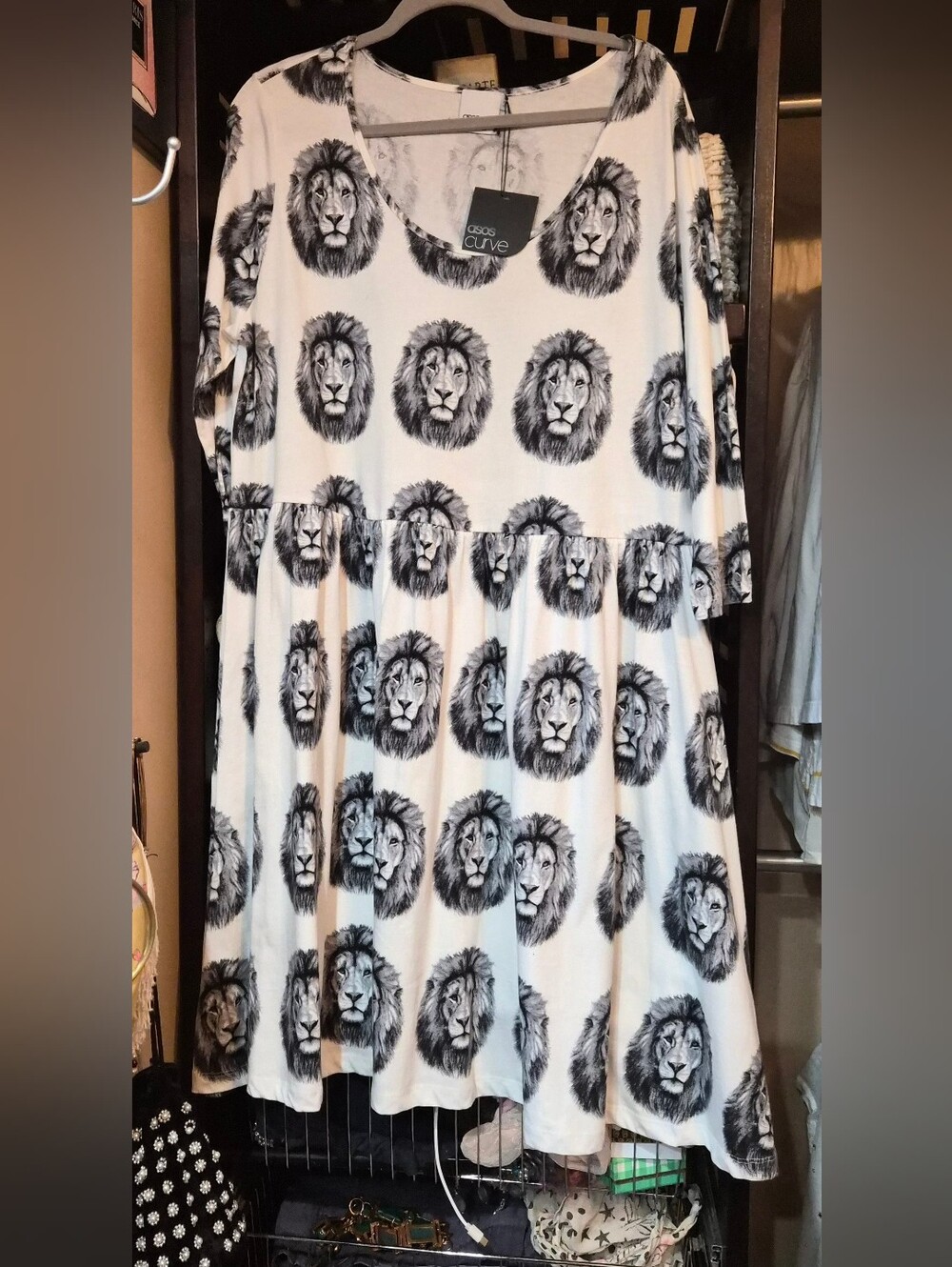 ASOS Curve Lion Cotton Dress Size 22 Whimsical